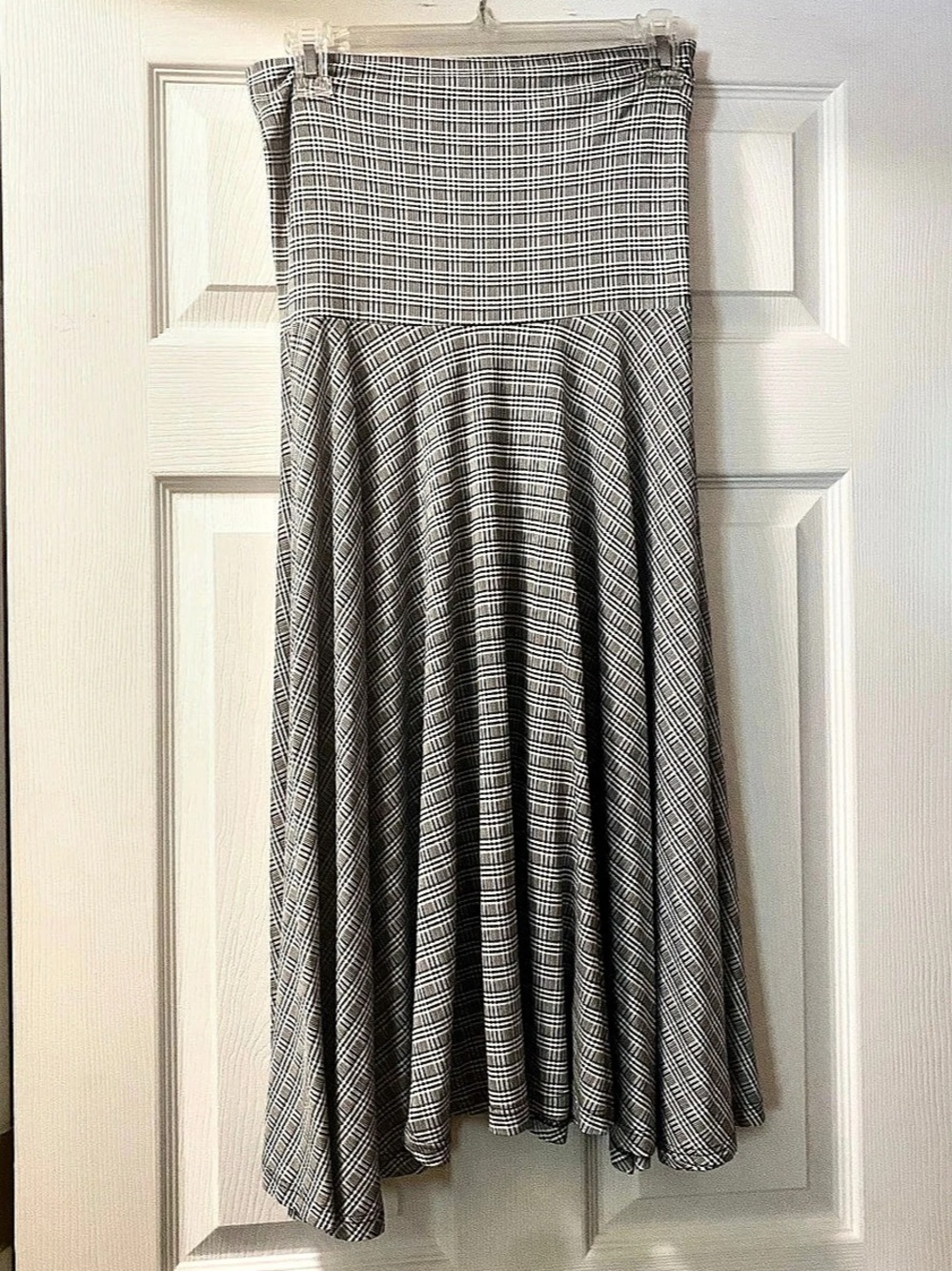 Lapis Plaid Skirt/Dress in Black & White Like New, Sz M